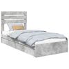 vidaXL Aufbewahrungsbett Beton Grau 70 x 190 cm Holzwerkstoff
