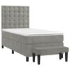 vidaXL Boxspringbett mit Matratze Hellgrau 80x200 cm Samt
