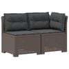 vidaXL 2-Sitzer Garten-Sofa mit Kissen Rattan-Look PP Hellgrau