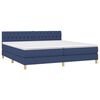 vidaXL Boxspringbett mit Matratze & LED Blau 200x200 cm Stoff