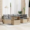 vidaXL Garten-Sofa-Set mit Speicher 6 pcs Beige Poly Rattan