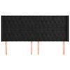 vidaXL Kopfteil mit Ohren Schwarz 183x16x118/128 cm Samt