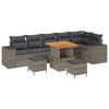 vidaXL Gartensofa-set mit Kissen 9 pcs Grau Poly-Rattan