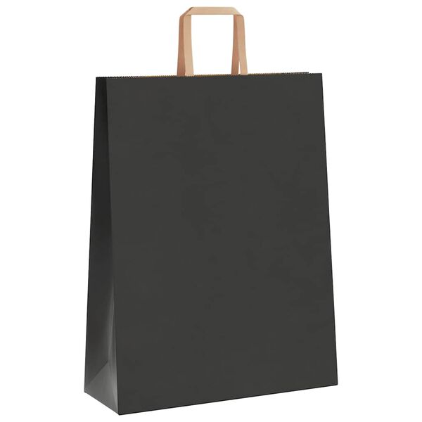 vidaXL Papiertragetaschen 250 Stk. mit Henkeln Schwarz 32x12x42 cm