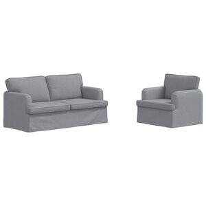 vidaXL Sofa 2 pcs Hellgrau