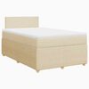 vidaXL Boxspringbett mit Matratze Creme 120x200 cm Stoff