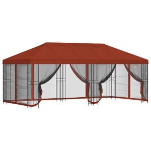 vidaXL Pavillon mit Seitenw&auml;nden 6 x 3 m Terrakotta