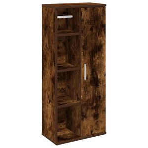vidaXL Badezimmerschrank mit Rollenhalter R&auml;uchereiche 39x22x90 cm