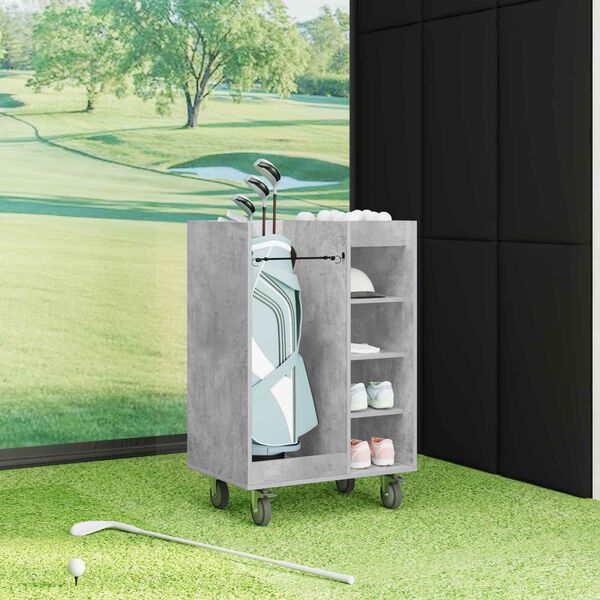 vidaXL Golf Schrank Mit Rad Uni Beton Grau 65 x 45 x 98 cm