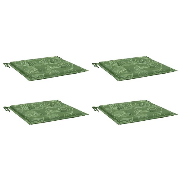 vidaXL Stuhlkissen 4 Stk. Blattmuster 40x40x4 cm Stoff
