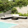 vidaXL 8-tlg. Garten-Lounge-Set mit Auflagen Poly Rattan Schwarz