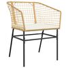 vidaXL 5-tlg. Garten-Essgruppe mit Kissen Braun Poly Rattan Glas