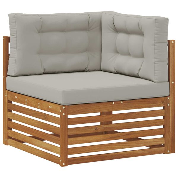 vidaXL Outdoor-Sofagarnitur mit Kissen 8 pcs Nat&uuml;rlich und Hellgrau