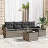 vidaXL Sofa Set mit Kissen mit Speicher 6 pcs Grau Poly-Rattan