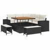 vidaXL Gartensofa-set mit Kissen 8 pcs Schwarz und Creme Poly-Rattan