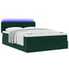 vidaXL Ottoman-Bett mit Matratze & LEDs Dunkelgr&uuml;n 140x200 cm Samt