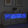vidaXL Sideboard mit LED-Leuchten Betongrau 163x37x67 cm