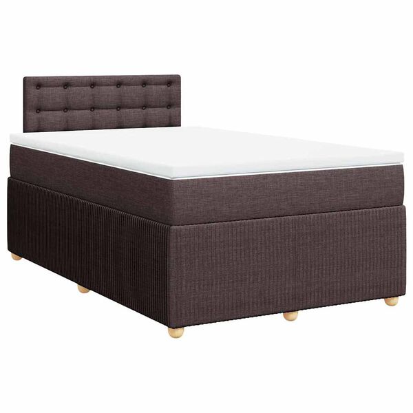 vidaXL Boxspringbett mit Matratze Dunkelbraun 120x190 cm Stoff