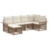 vidaXL Gartensofa-set 6 pcs Beige Poly-Rattan