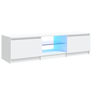 vidaXL TV-Schrank mit LED-Leuchten Wei&szlig; 140x40x36 cm