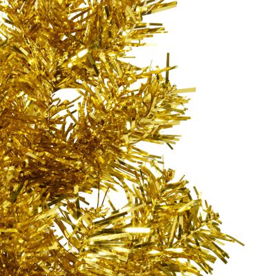 vidaXL Künstlicher Halb-Weihnachtsbaum mit Ständer Schlank Gold 180 cm