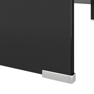 vidaXL TV-Tisch/Bildschirmerhöhung Glas Schwarz 110x30x13 cm