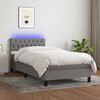 vidaXL Boxspringbett mit Matratze & LED Dunkelgrau 90x190 cm Stoff