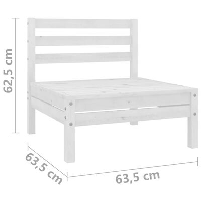 vidaXL 2-Sitzer-Gartensofa Weiß Kiefer Massivholz