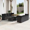 vidaXL Gartensofa-set mit Kissen 11 pcs Schwarz Poly-Rattan