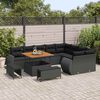 vidaXL Garten-Sofa-Set mit Kissen mit Speicher 12 pcs Schwarz