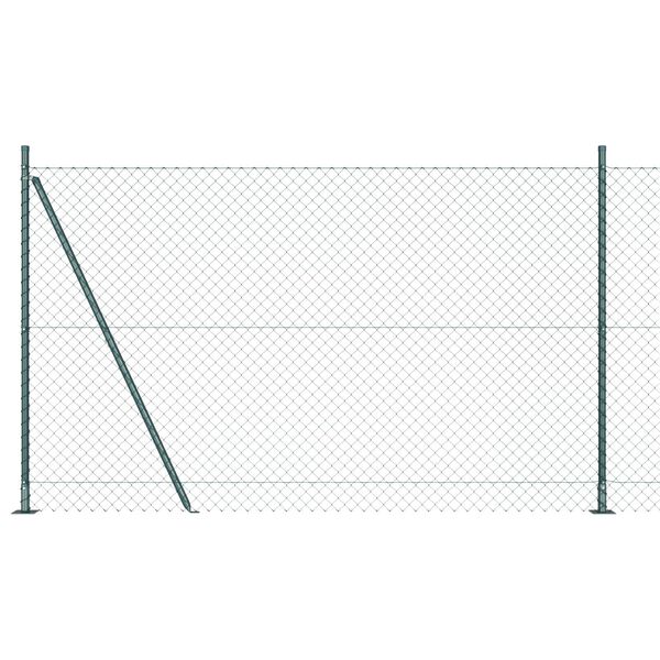 vidaXL Zaunpfosten Gr&uuml;n 10 x 1,4 m (40 x 40 mm Maschen) Stahl und PVC
