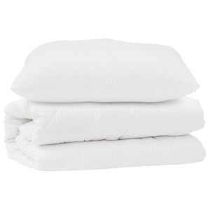 vidaXL Bettdecken Set mit Kissen 2 Stk. Wei&szlig; Mikrofaser
