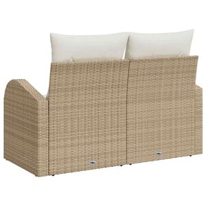 vidaXL Gartensofa Beige 124 x 62 x 69cm Poly-Rattan