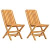 vidaXL Klappst&uuml;hle, 2 St&uuml;ck, 47 x 47 x 89 cm, Massivholz Teak