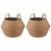 vidaXL Pflanzenk&uuml;bel mit Griffen 2 pcs Natur &Oslash; 32 x 32 cm 100% Seegras