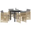 vidaXL Garten Essgruppe 5 pcs Beige Poly Rattan