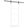 vidaXL Schiebet&uuml;r ORKDAL Wei&szlig; 93 x 232 cm Massivholz Kiefer und Glas