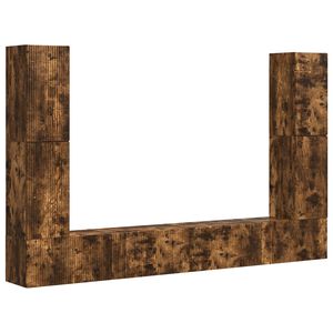 vidaXL TV-Schrankset 8 pcs Ger&auml;ucherte Eiche Holzwerkstoff