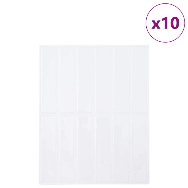 vidaXL Rechteckige Fliese 10 pcs Wei&szlig; 29 x 23 x 0,08 cm