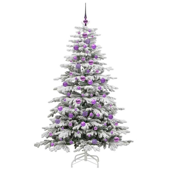 vidaXL K&uuml;nstlicher klappbarer Weihnachtsbaum Wei&szlig; 180 cm PE und PVC