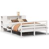 vidaXL Massivholzbett mit Regal ohne Matratze Wei&szlig; 150x200 cm Kiefer