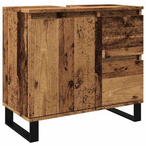 vidaXL Waschbeckenunterschrank Altholz-Optik 65x33x60 cm Holzwerkstoff