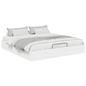vidaXL Ottoman Bettgestell Wei&szlig; 203 x 180 x 25 cm Holzwerkstoff