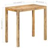 vidaXL Bartisch 112x60x108 cm Raues Mangoholz