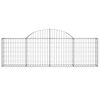 vidaXL Gabione mit Hochbogen 200x30x60/80 cm Verzinktes Eisen