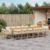 vidaXL 17-tlg. Garten-Essgruppe mit Kissen Beige Poly Rattan