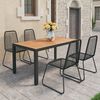 vidaXL 5-tlg. Garten-Essgruppe PVC Rattan Schwarz und Braun