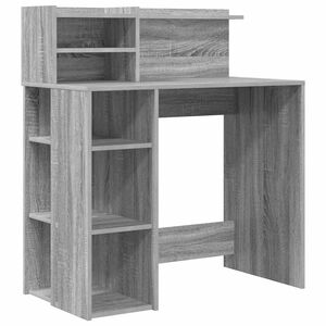 vidaXL Schreibtisch Graues Sonoma Holzwerkstoff 90 x 48 x 101,5 cm