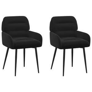 vidaXL Esszimmerst&uuml;hle 2 stk. Samt Schwarz 59 x 59,5 x 90 cm