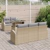 vidaXL Gartensofa-set mit Kissen 6 pcs Beige Poly Rattan